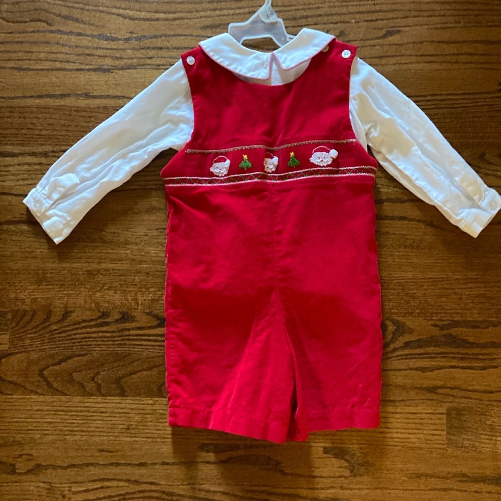 Boys Christmas overalls and shirt